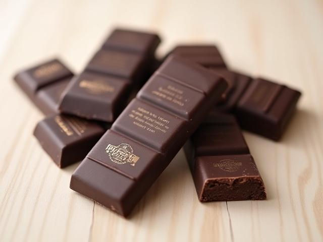 Set of custom chocolate bars with corporate branding