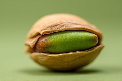 Macro shot of a perfectly toasted pistachio