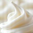 Macro shot of creamy coconut cream